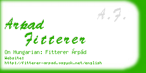 arpad fitterer business card